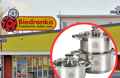 Garnki na promocji w Biedronce
