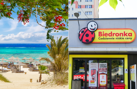 namiot plażowy w Biedronce