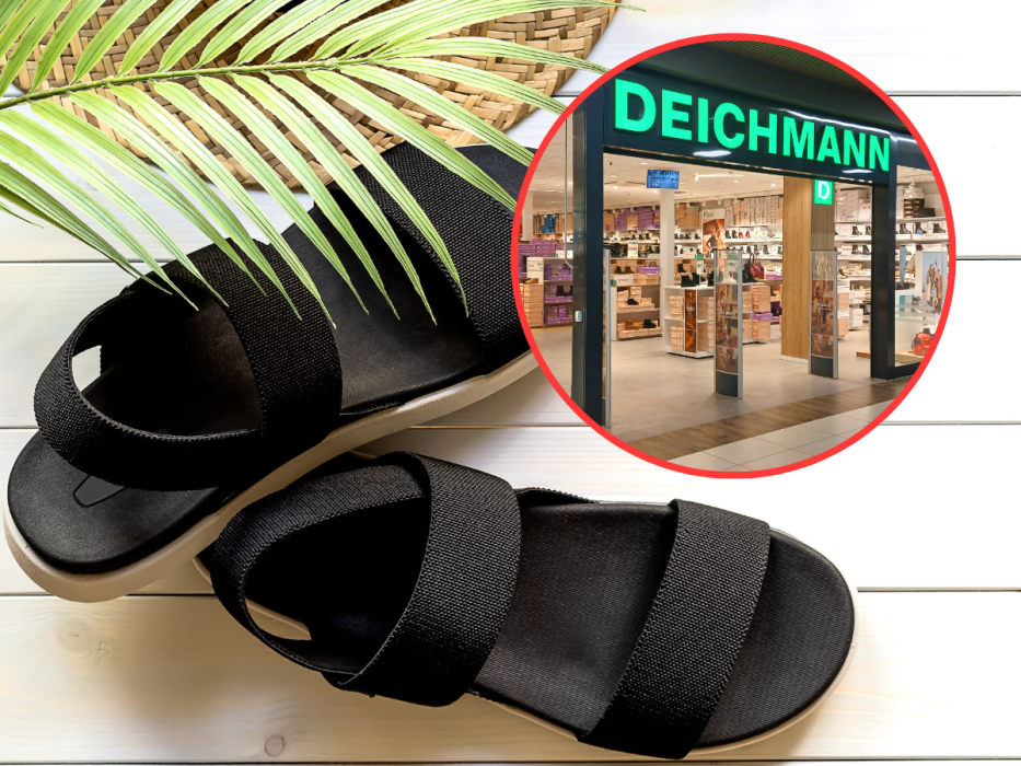 czarne sandały z Deichmann