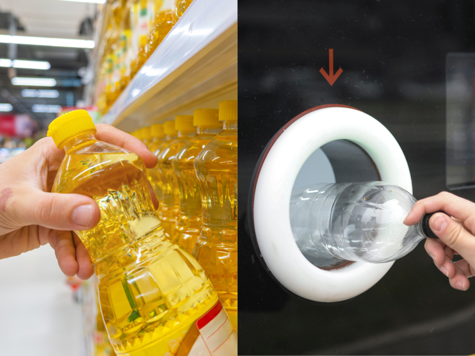 butelkomat, butelka po oleju