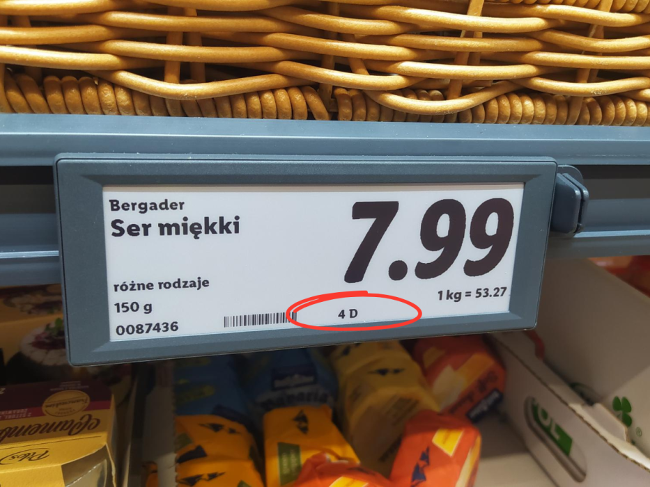 kody na cenówkach Lidl