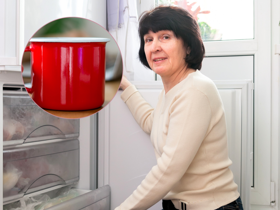 kobieta przy lodówce czyszczenie