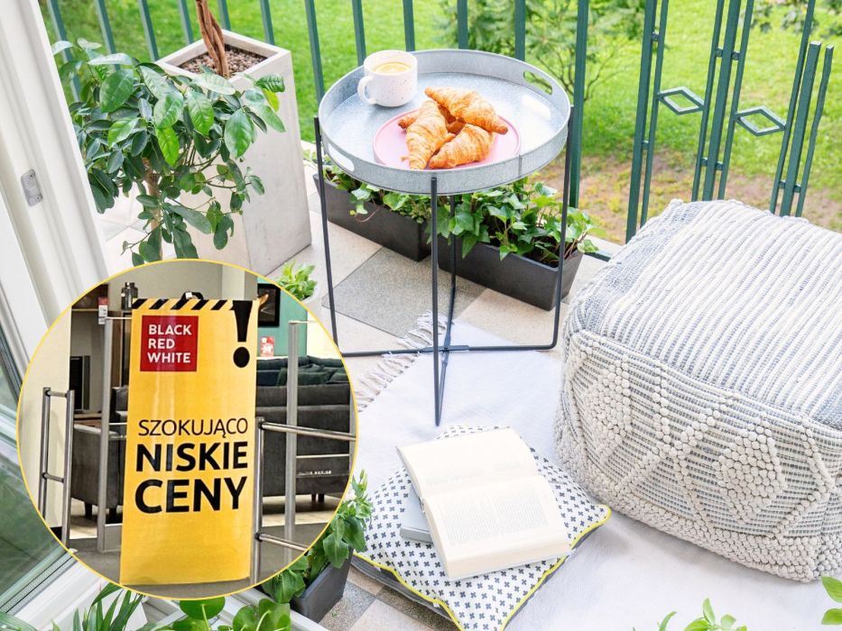 stolik na balkon Black Red White