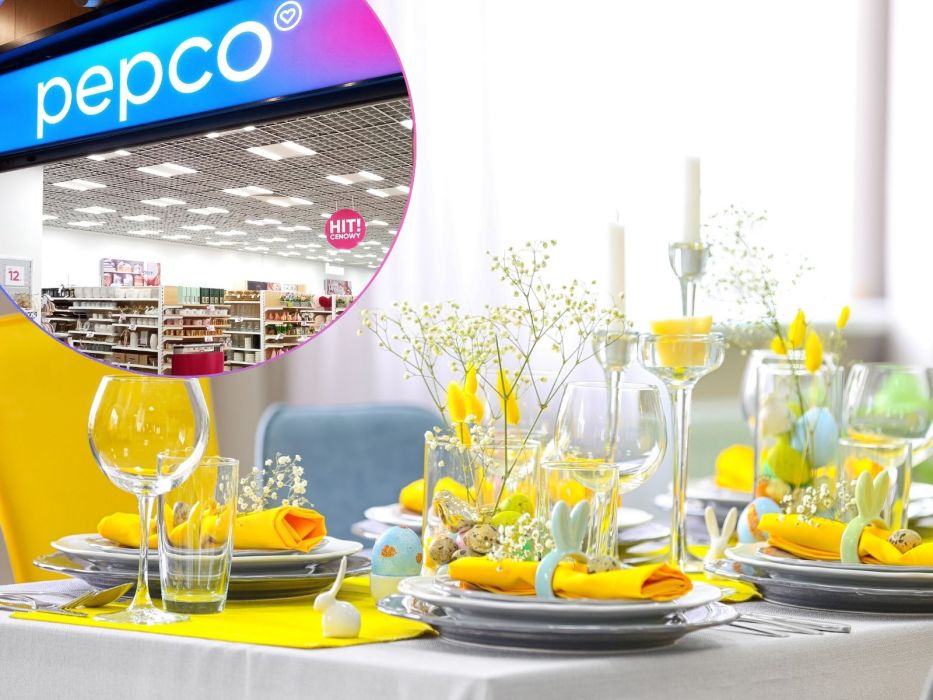 wielkanocny stół talerzyki Pepco