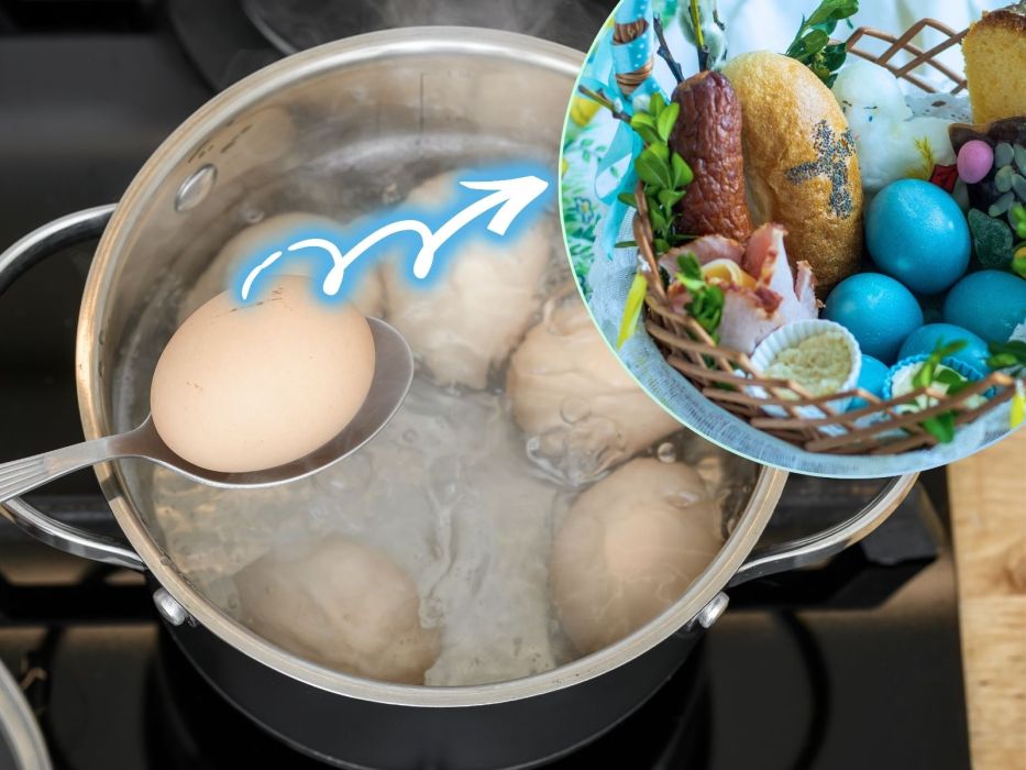 koszyk wielkanocny malowanie jajek