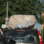 transport paczki na dachu