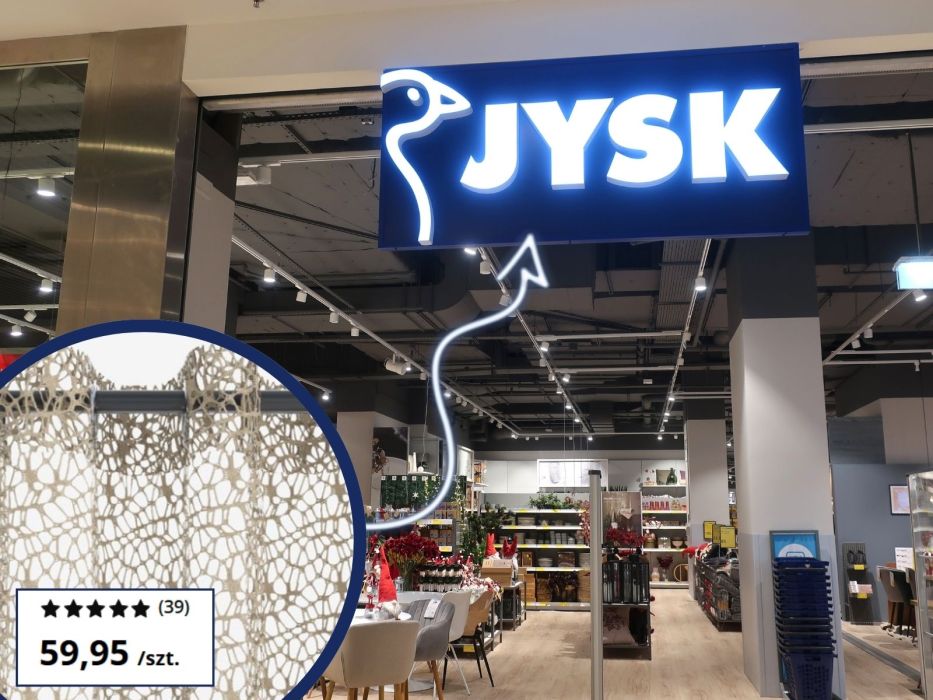 Ażurowa zasłona Jysk