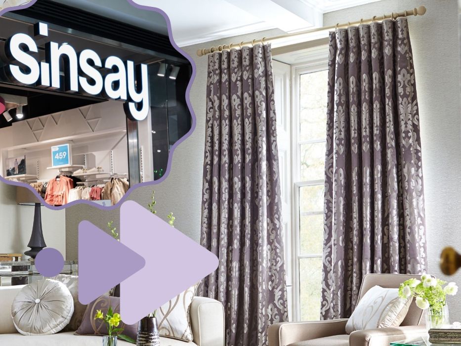 Żakardowa zasłona Sinsay