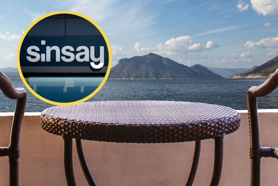 Ryflowany stolik z plecionką z Sinsay