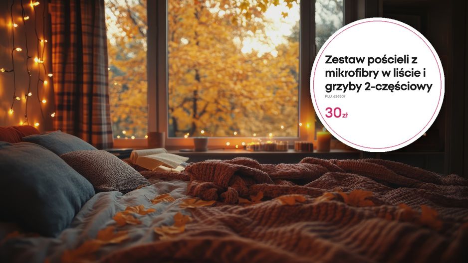 Pościel z motywem liści i grzybów z Pepco